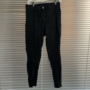 Faded black high rise jeans